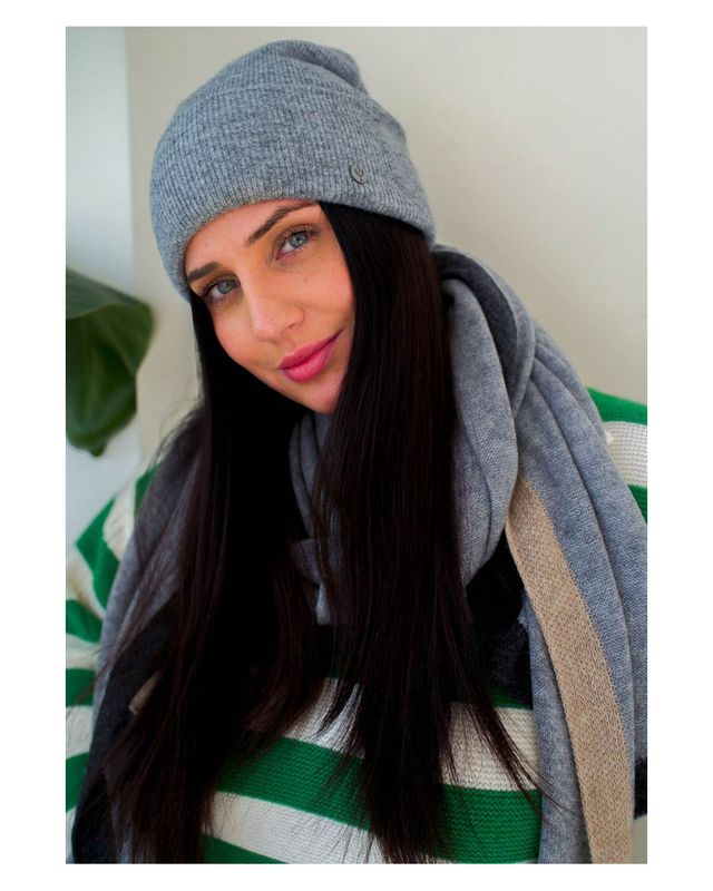 Jersey Knit Cuff Beanie Grey