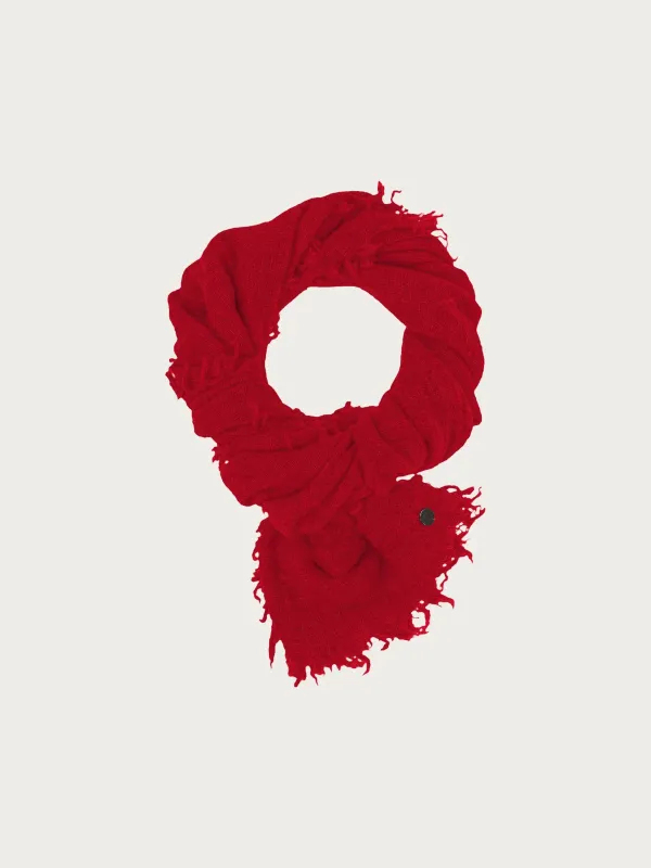Single Coloured Wool Stole With Fringes Red