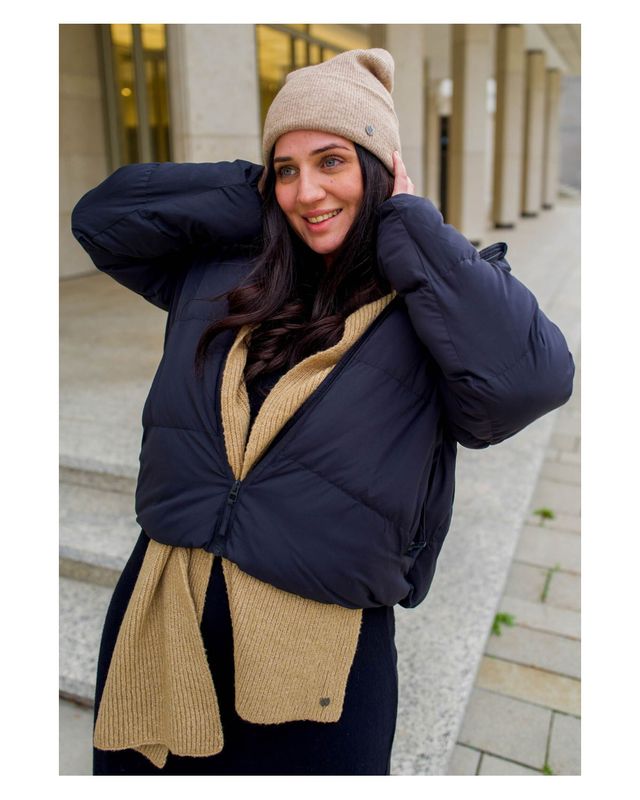 Jersey Knit Cuff Beanie Camel