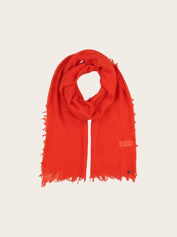 Single Coloured Wool Stole With Fringes Exotic Orange