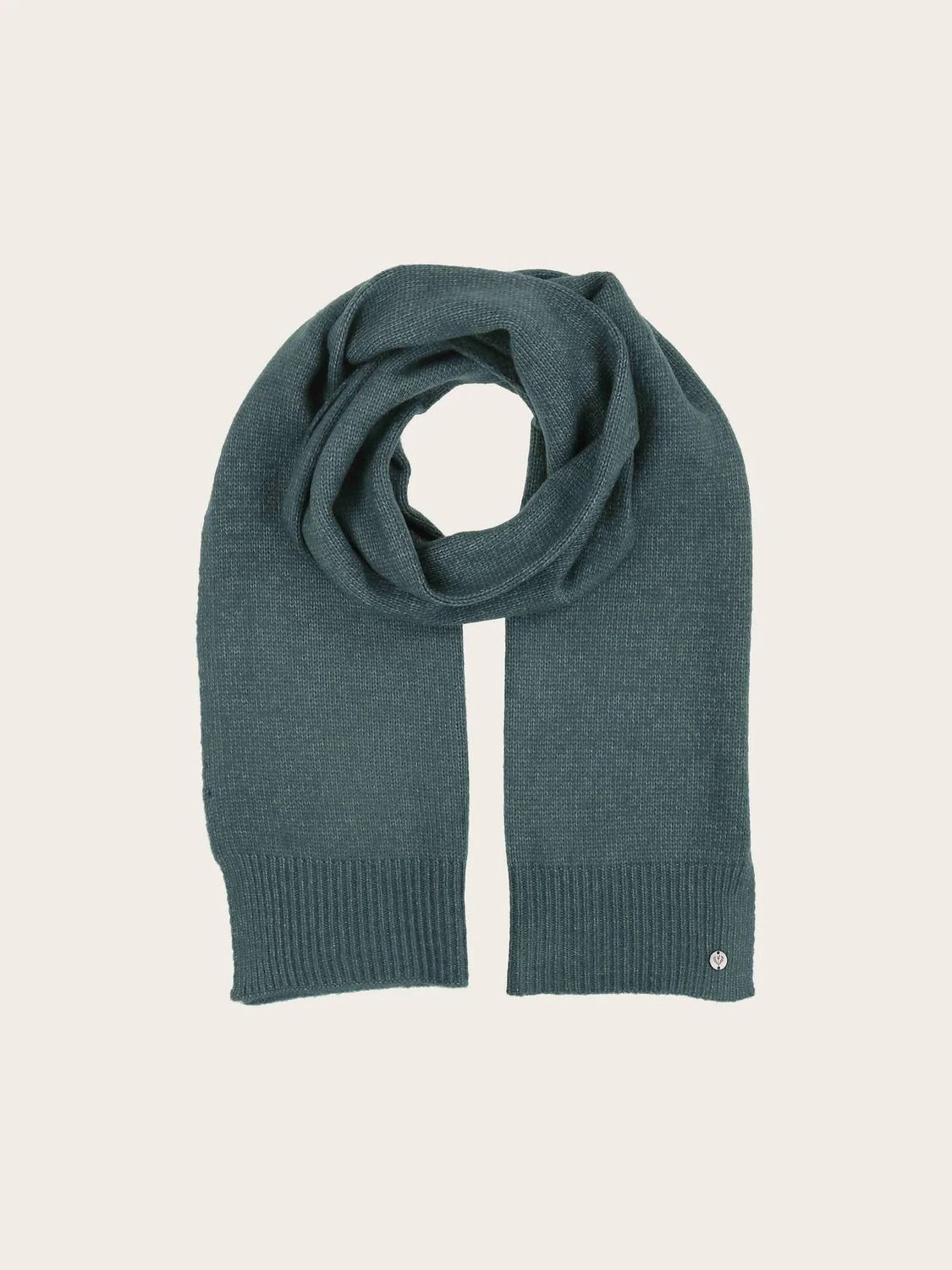 Knitted Scarf In Wool Blend Crystal Teal