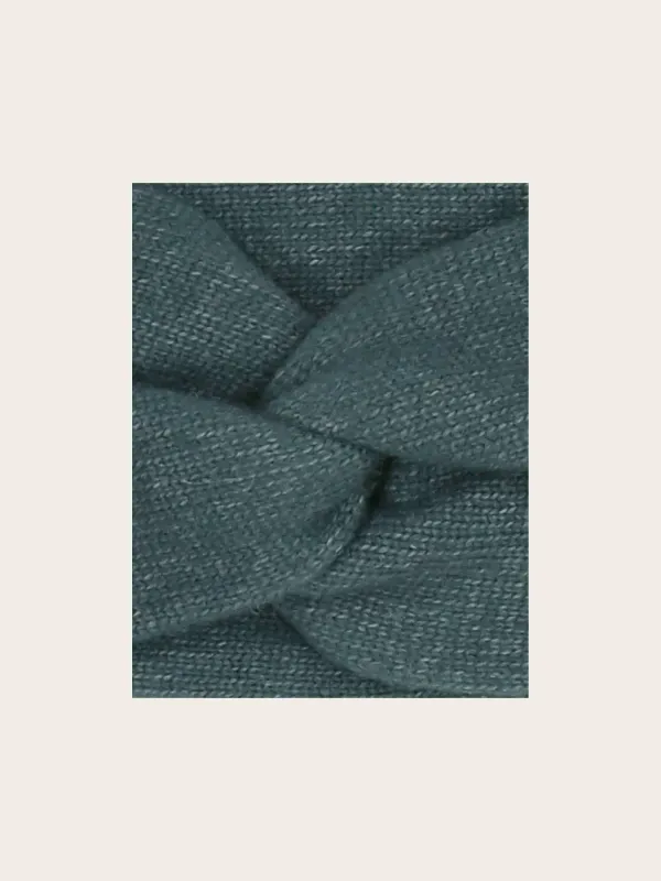 Wide Knitted Headband In Wool Blend Crystal Teal