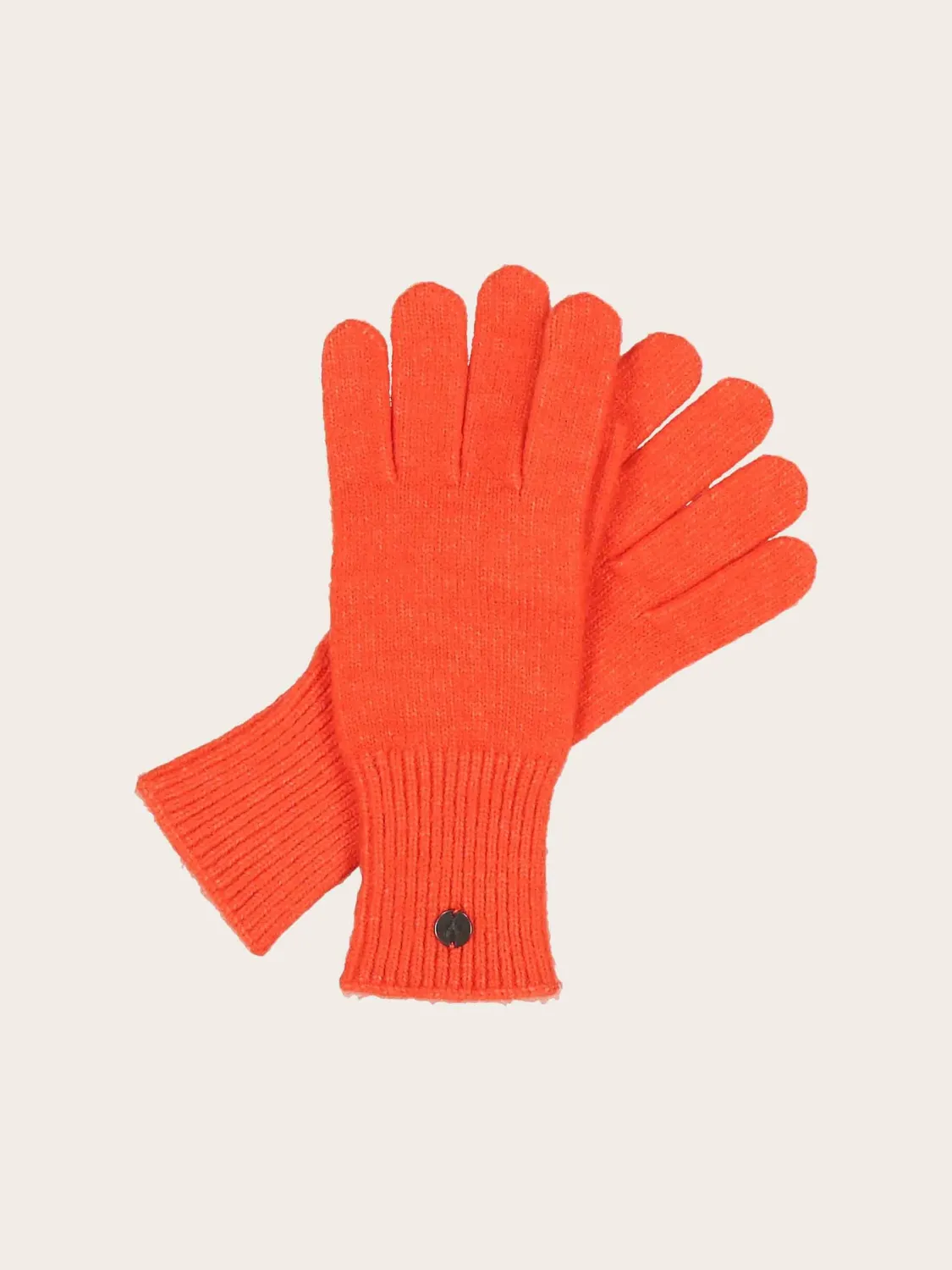 Knitted Gloves In Wool Blend Exotic Orange