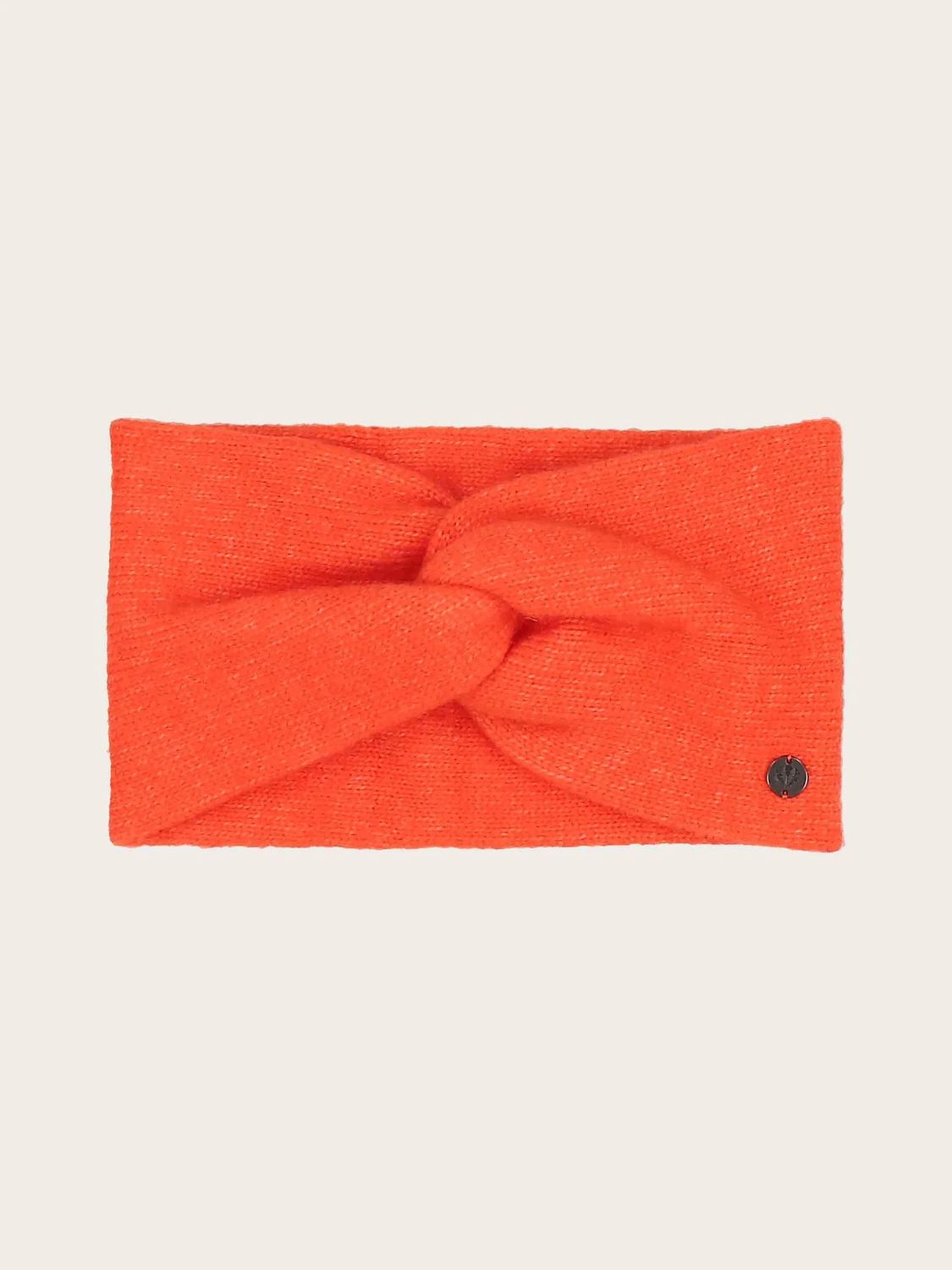 Wide Knitted Headband In Wool Blend Exotic Orange