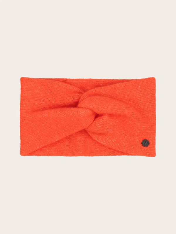 Wide Knitted Headband In Wool Blend Exotic Orange