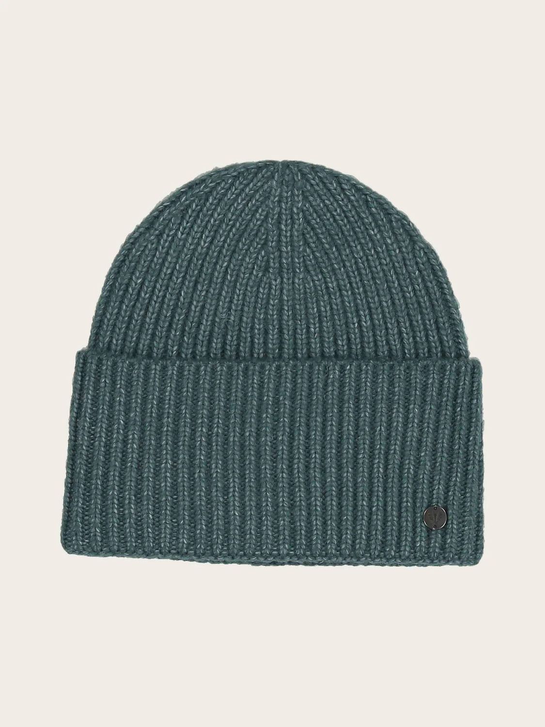 Rib Knit Hat in Wool Blend Crystal Teal