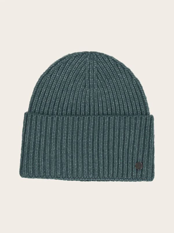 Rib Knit Hat in Wool Blend Crystal Teal