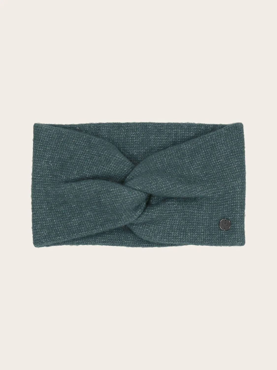 Wide Knitted Headband In Wool Blend Crystal Teal