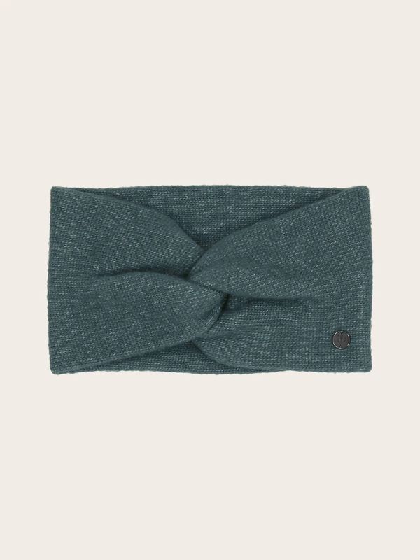 Wide Knitted Headband In Wool Blend Crystal Teal