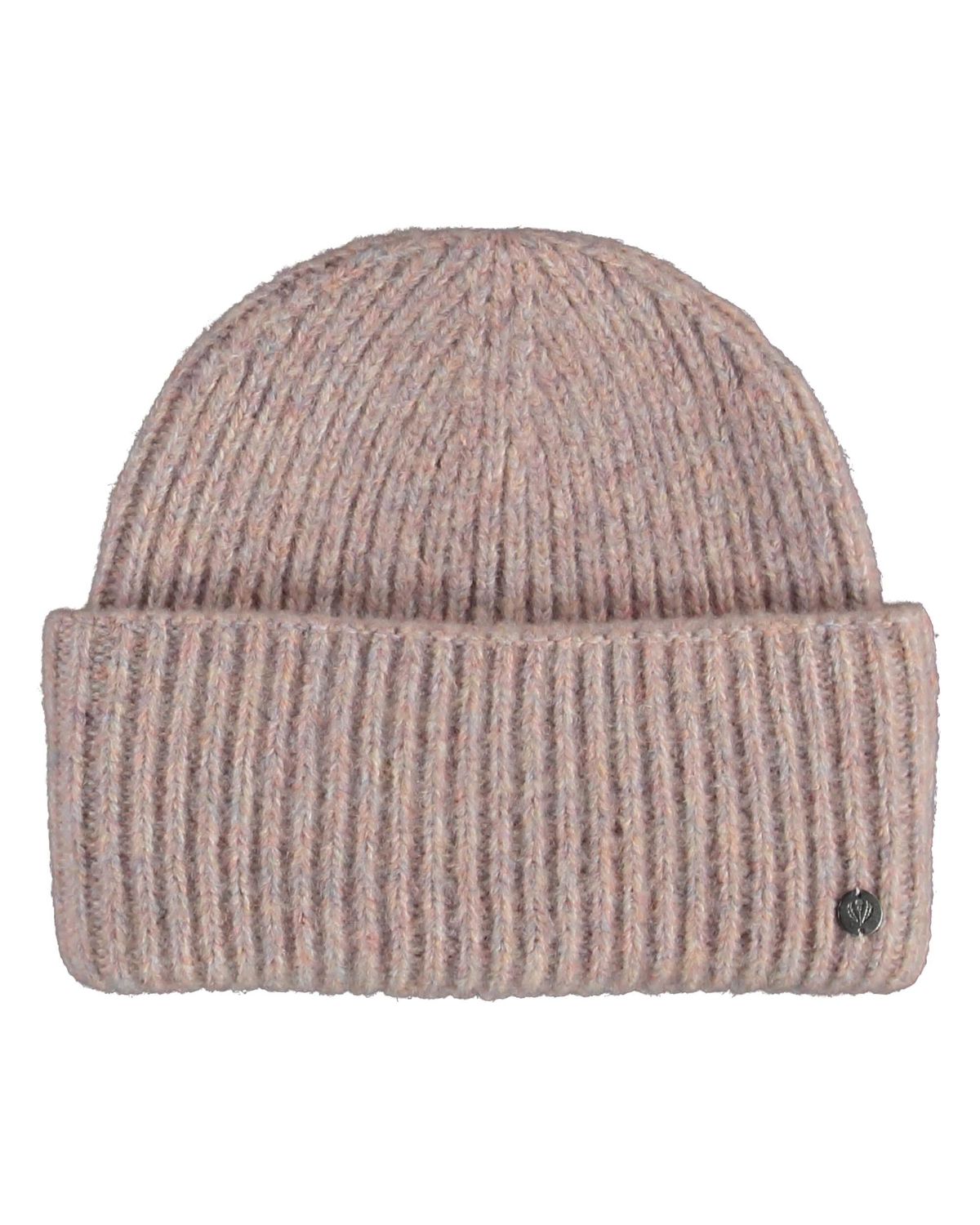 Rib Knit Hat in Wool Blend Pale Rose