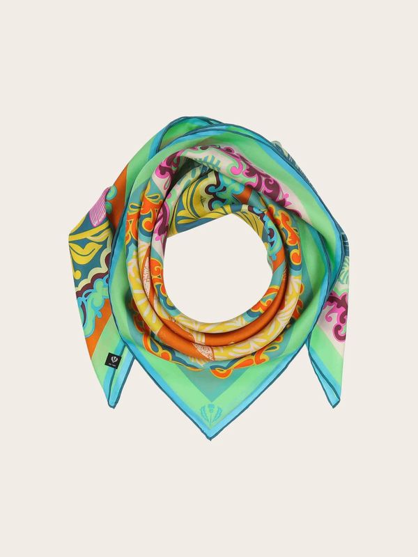 Silk Scarf Silk Square With Rustic Animal And Plant Print