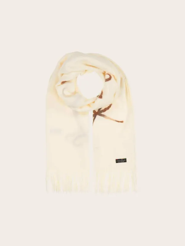 Stole With Embroidered Bows Off White