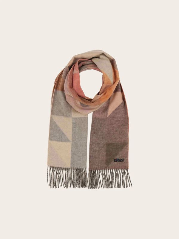 Cashmink Scarf With Geometric Design Sand