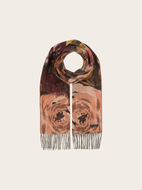 Cashmink Scarf With Romantic Floral Design Pale Peach