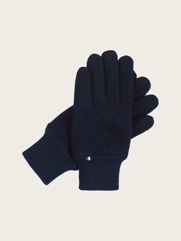 Mottled Bugatti Gloves Navy Medium