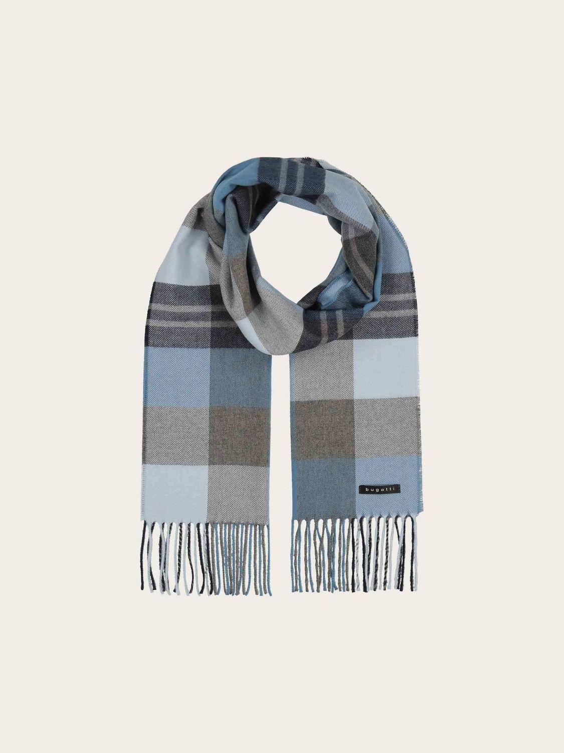 Bugatti Cashmink Scarf Multicolored Check Deep Blue