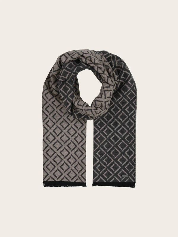 Bugatti Double-Face Scarf Geometric Design Charcoal