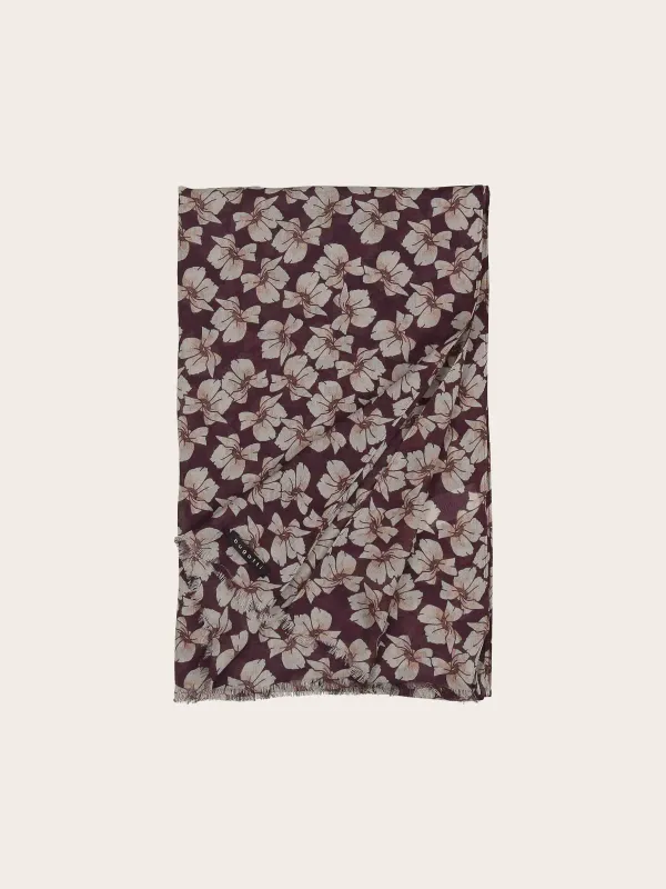 Bugatti Wool Scarf Floral Print Pepper