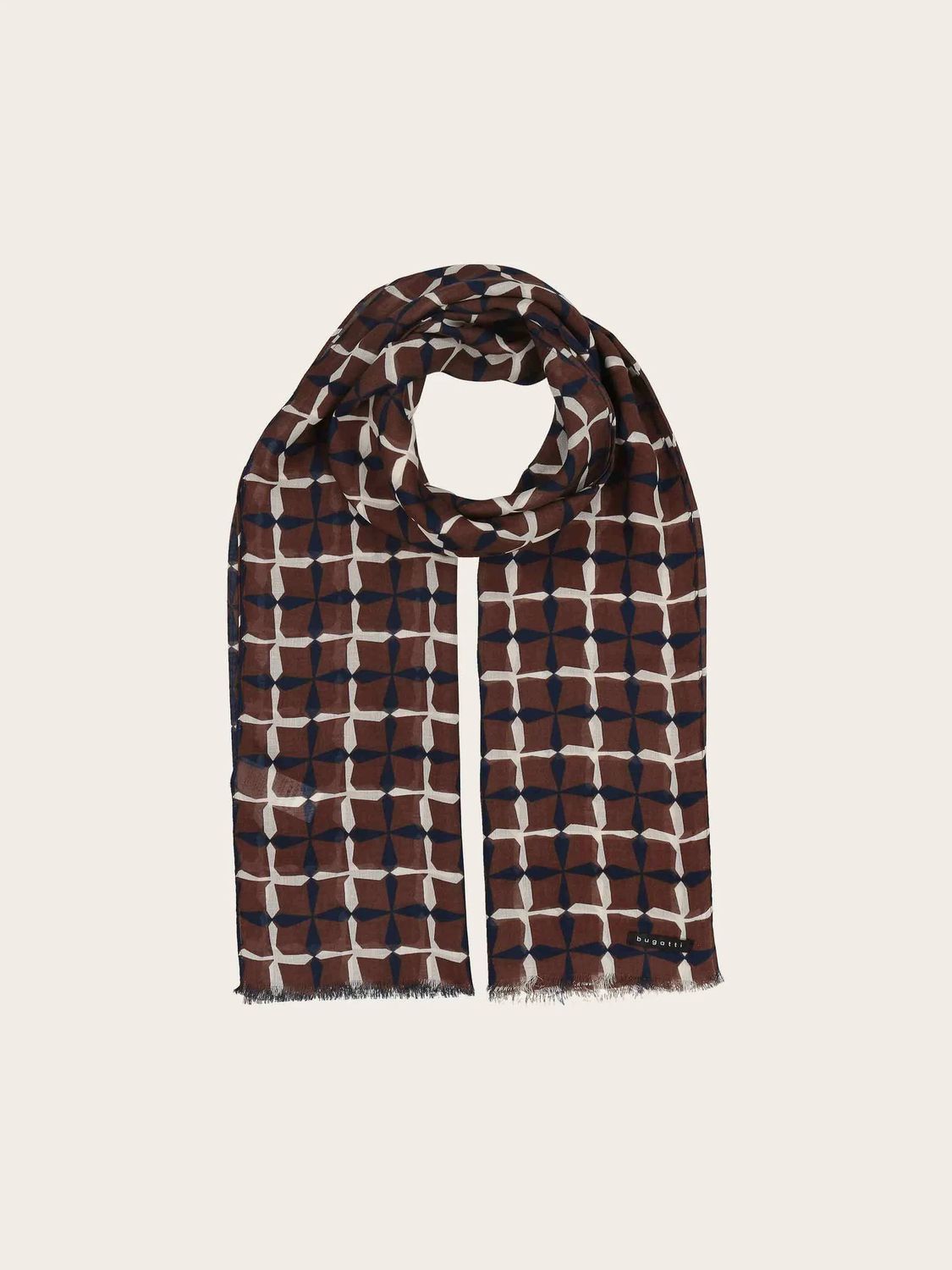 Bugatti Scarf Geometric Print Pepper