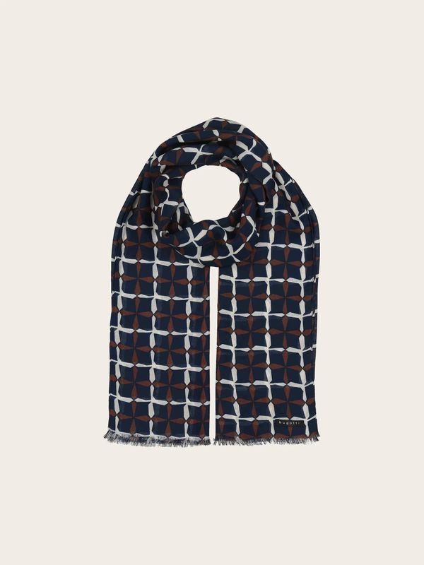 Bugatti Scarf Geometric Print Navy