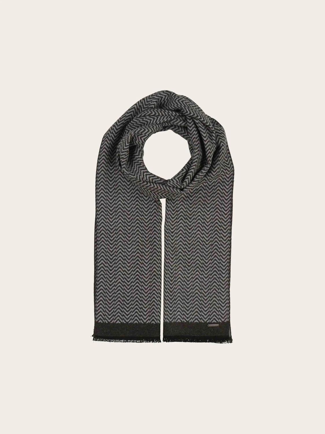 Bugatti Scarf Geometric Design Charcoal