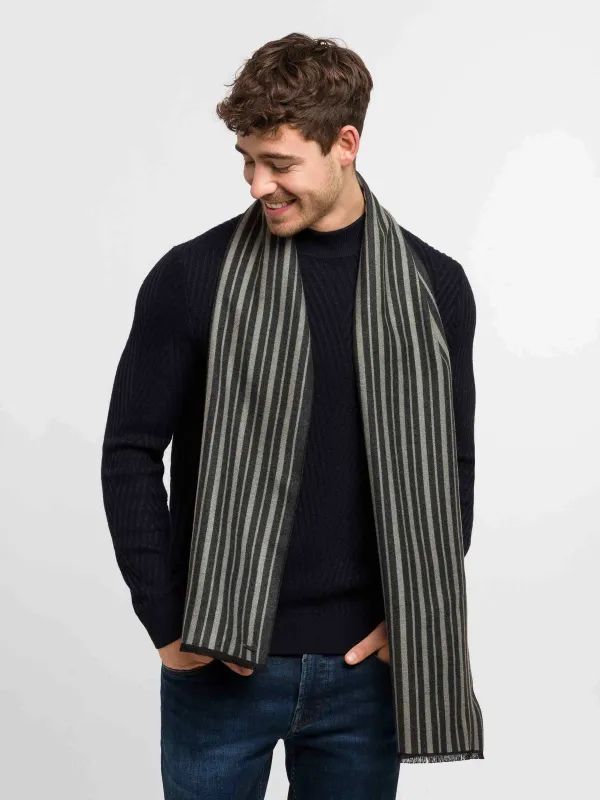 Bugatti Scarf Stripe Design Charcoal