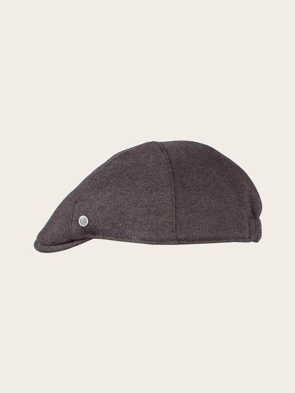 Mottled Bugatti Flat Cap With Earflaps Charcoal