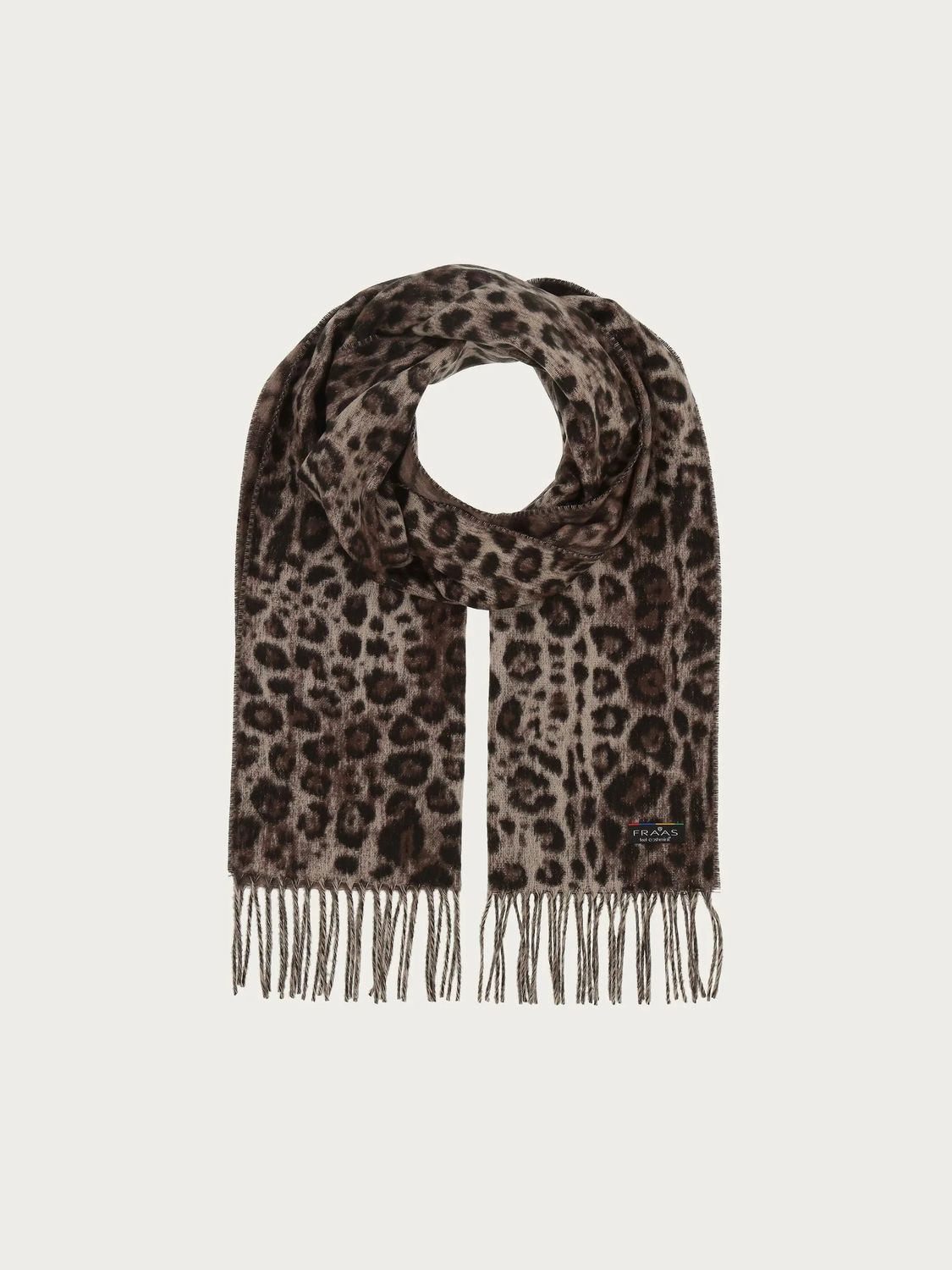 Cashmink Scarf Taupe With Leo Design