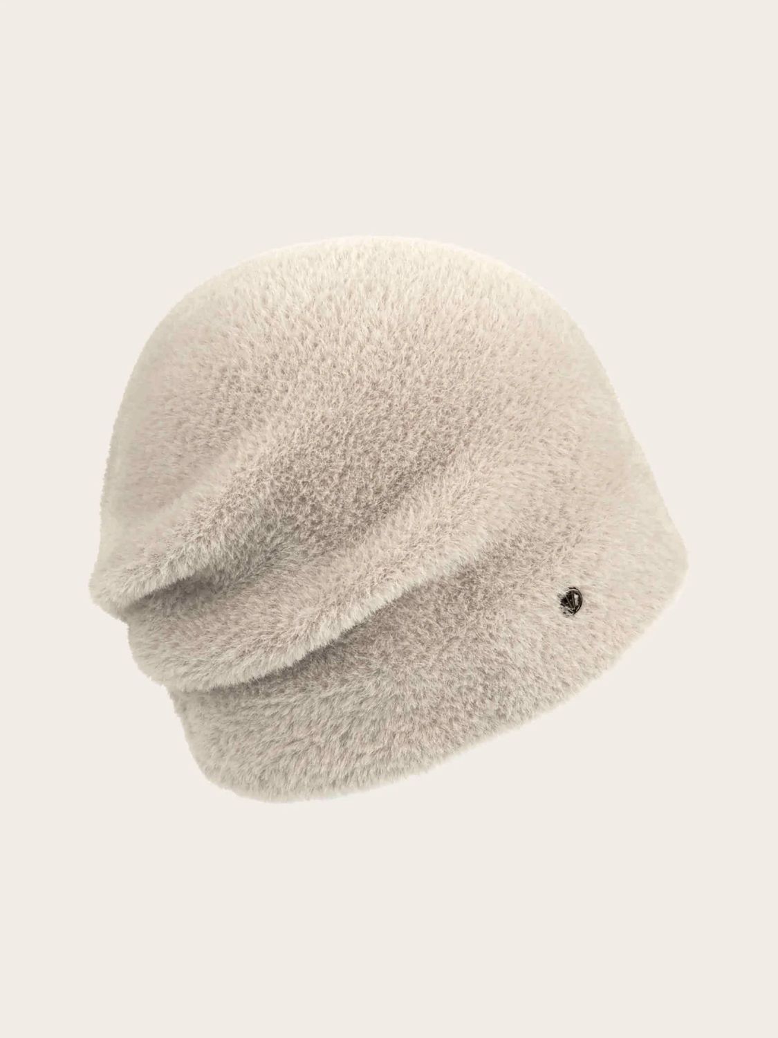 Soft Beanie With Folded Back Cream