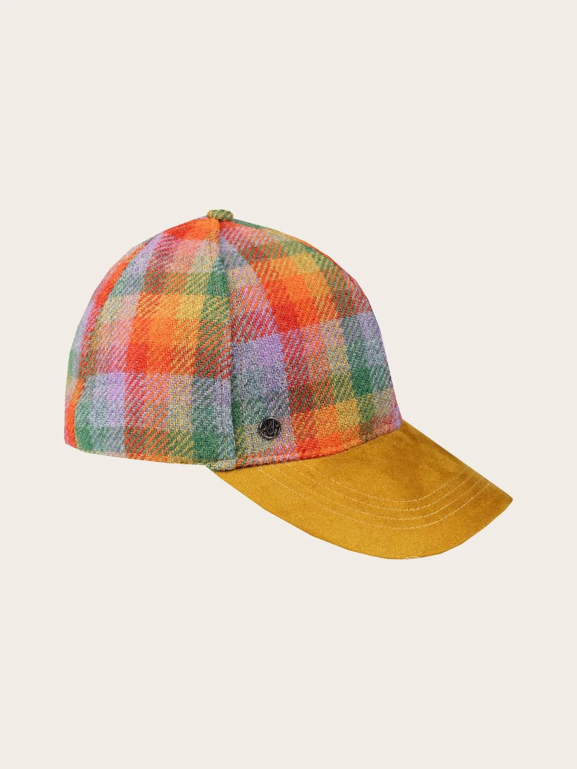 Woollen Baseball Cap Colourful Check