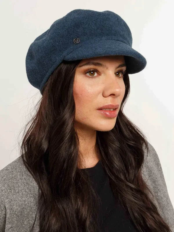 Baker Boy Cap Pure Wool Dark Petrol