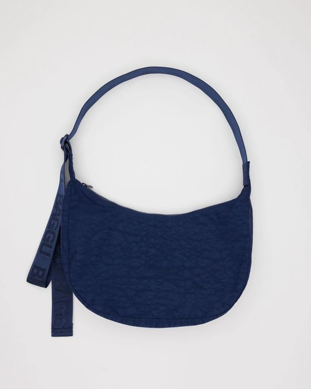 Medium Nylon Crescent Bag Navy
