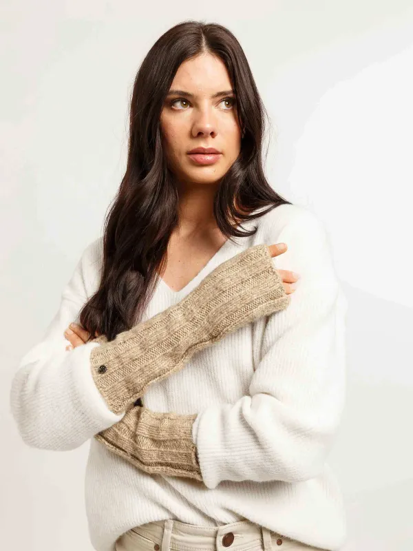 Knitted Wrist Warmers Toffee