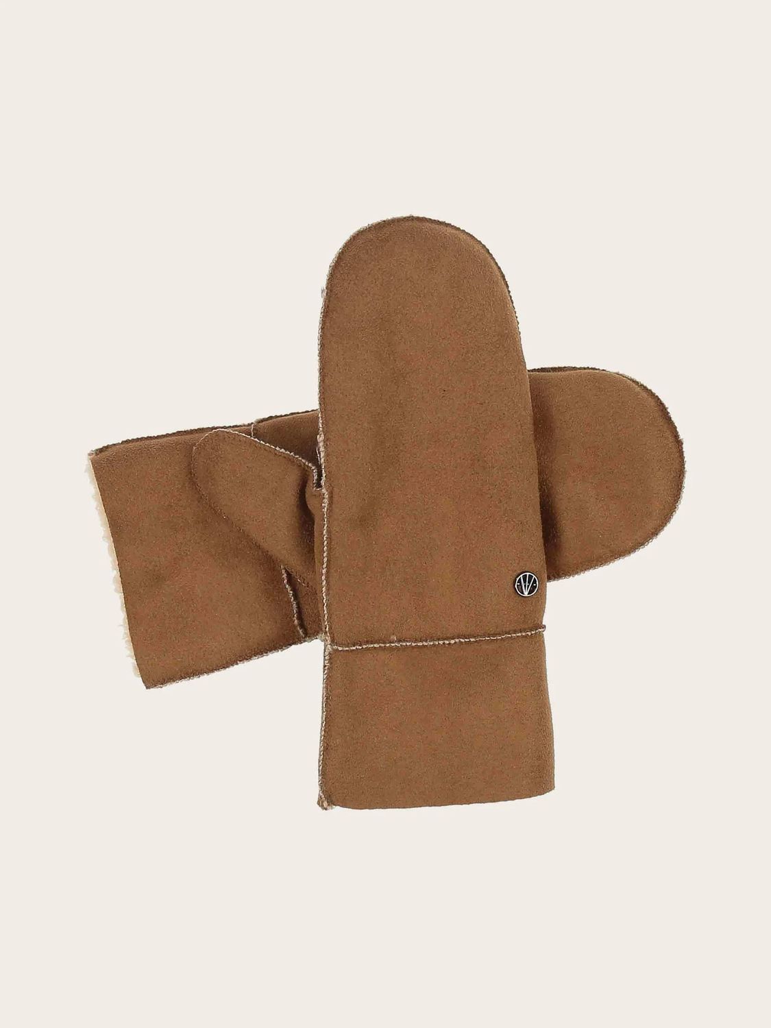 Faux Leather Mittens Toffee