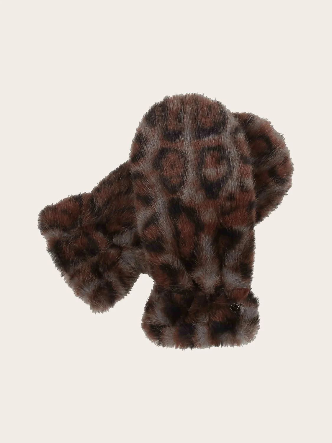 Soft Faux Fur Mittens Leopard