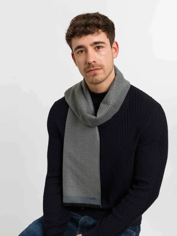 Bugatti Scarf Geometric Design Navy