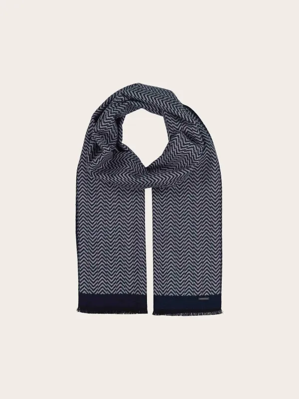 Bugatti Scarf Geometric Design Navy