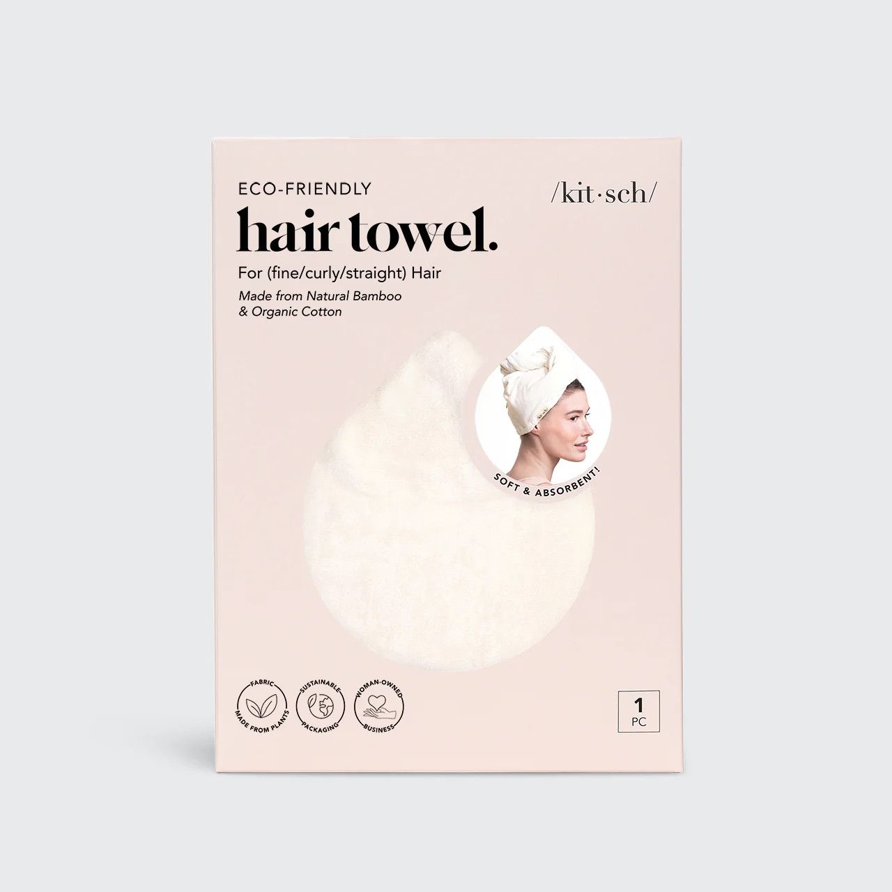 Quick Dry Hair Towel Eco Ivory