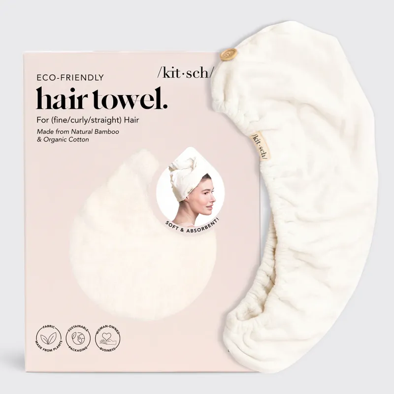 Quick Dry Hair Towel Eco Ivory