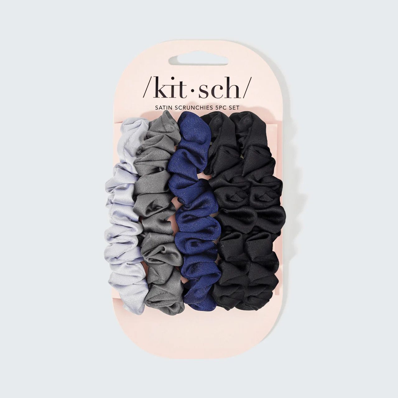 Ultra Petite Satin Scrunchies 6pc Set Midnight