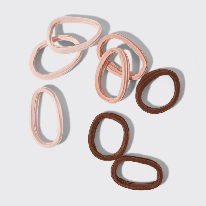 Recycled Seamless Hair Elastics 8pc Rosewood