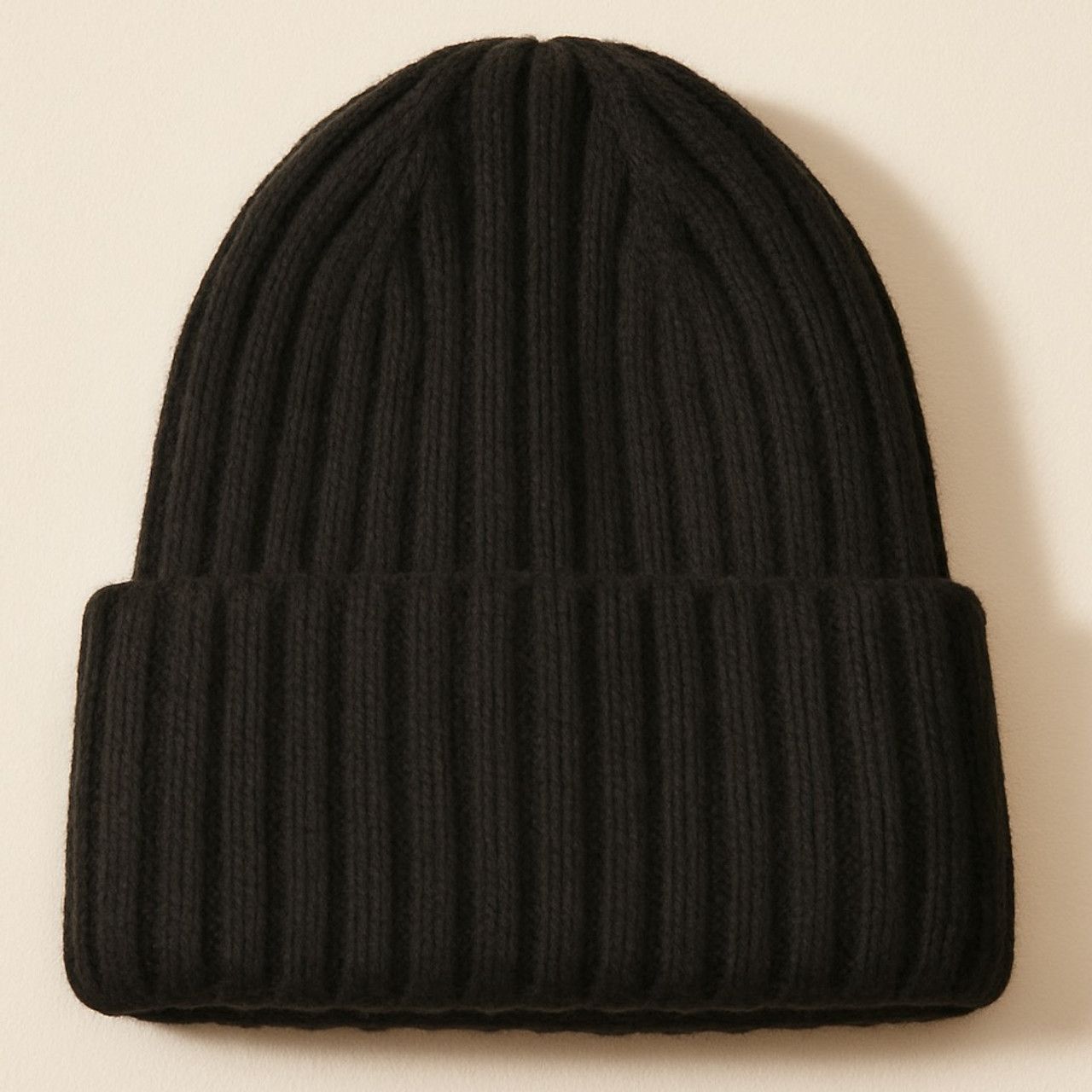 &quot;Aspen&quot; Cashmere Blend Ribbed Toque Black