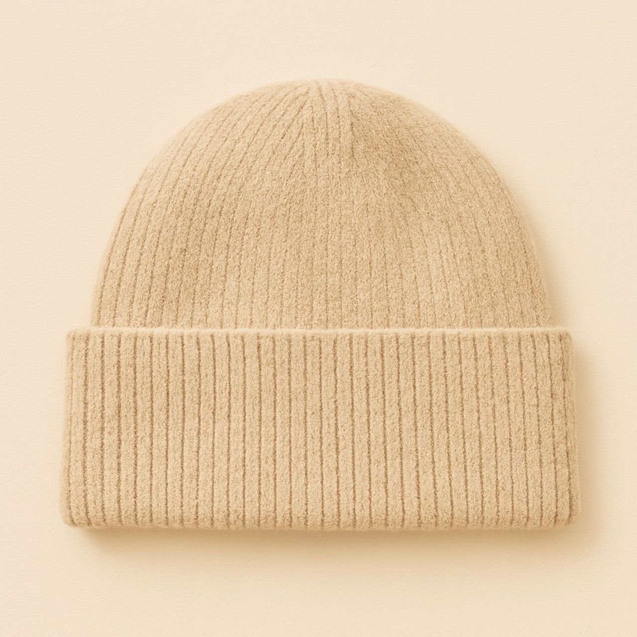 "Sechelt" Solid Wool Blend Toque Cream