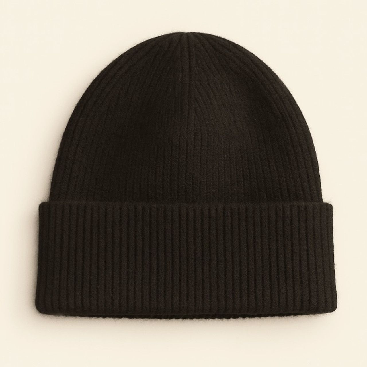 "Sechelt" Solid Wool Blend Toque Black