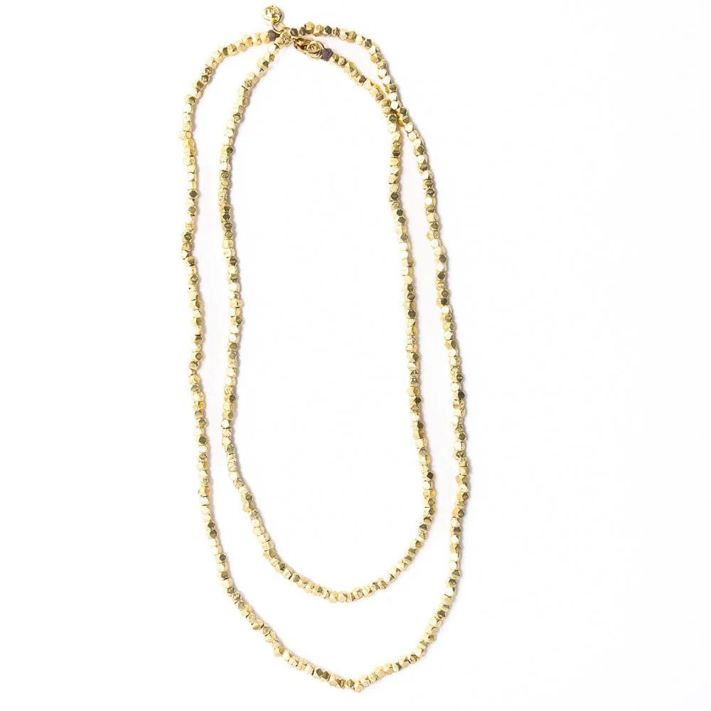 Erica Long Necklace Faceted Gold Beads
