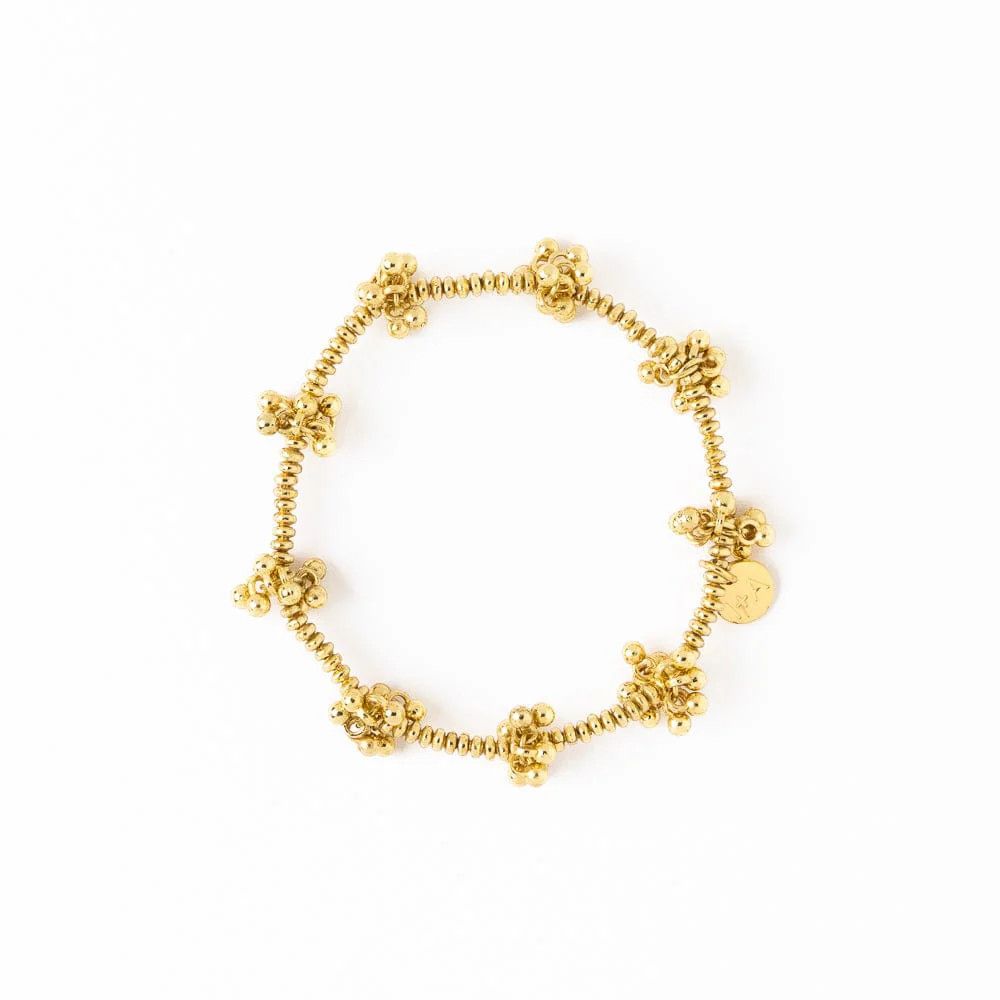 Kate Brass Cluster Beads Stretch Bracelet