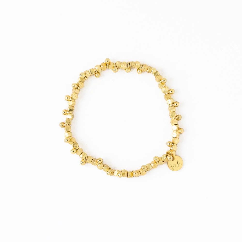 Kate Faceted Brass Beads Stretch Bracelet