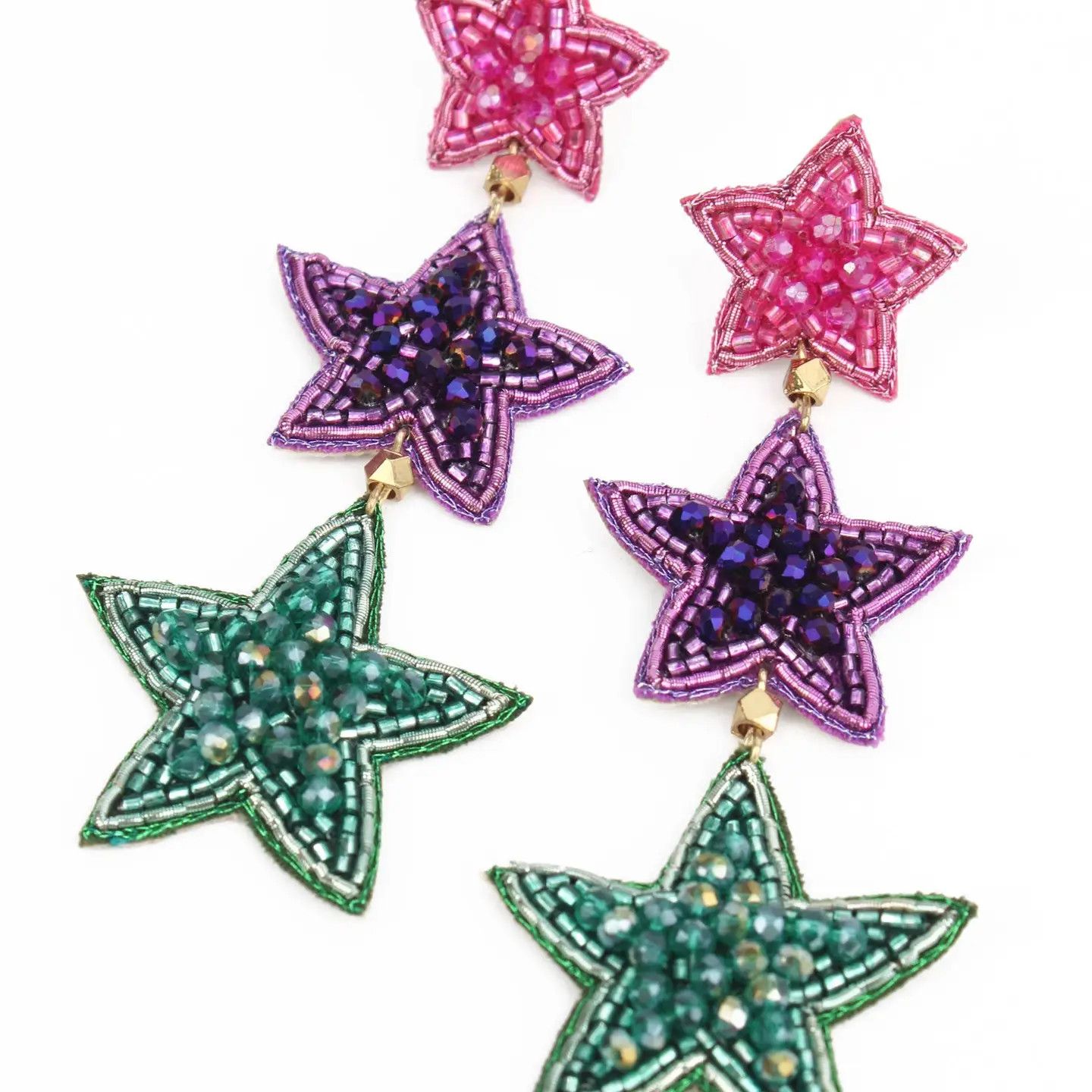 Rainbow Star Drop Earrings