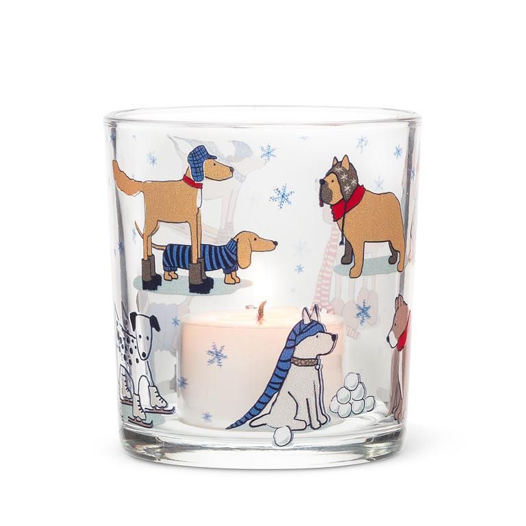 Winter Sports Dog Votive