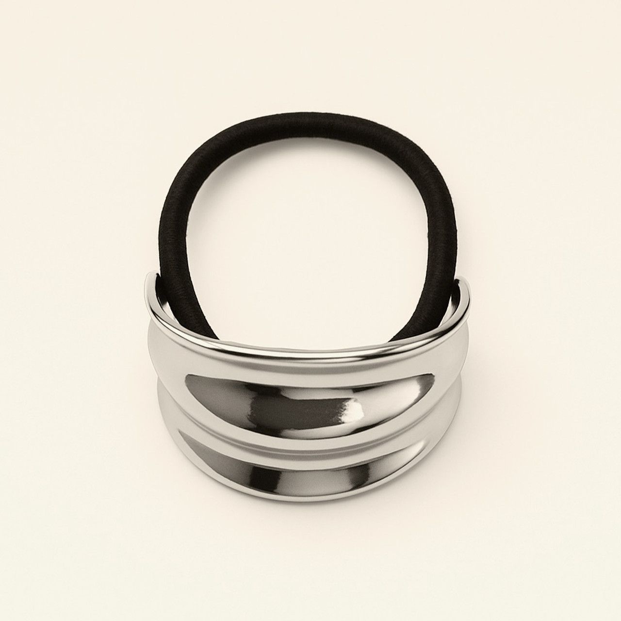 &quot;Concave&quot; Double Detail Hair Elastic Silver